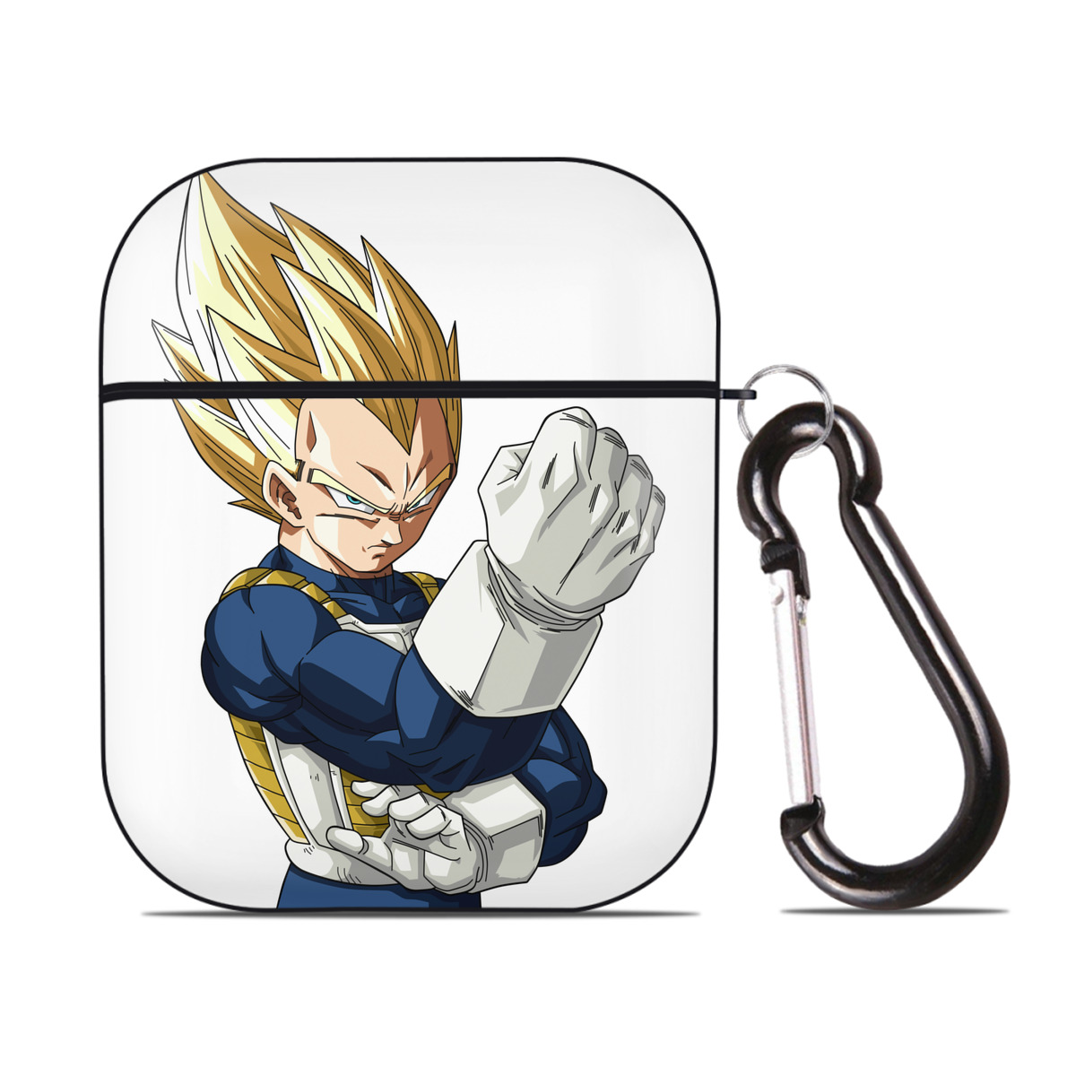 （画像用） ドラゴンボール ベジータ四世（Bejīta Yonsei）DRAGON BALL Vegeta IV AirPods 第2世代保護ケース ハードシェル ブラック 耐衝撃・防指紋・カラビナ付き