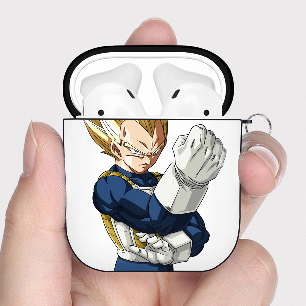（画像用） ドラゴンボール ベジータ四世（Bejīta Yonsei）DRAGON BALL Vegeta IV AirPods 第2世代保護ケース ハードシェル ブラック 耐衝撃・防指紋・カラビナ付き