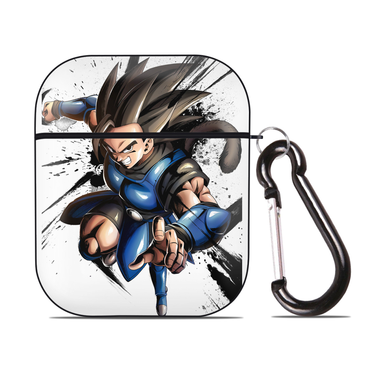 （画像用） ドラゴンボール ベジータ四世（Bejīta Yonsei）DRAGON BALL Vegeta IV AirPods 第2世代保護ケース ハードシェル ブラック 耐衝撃・防指紋・カラビナ付き