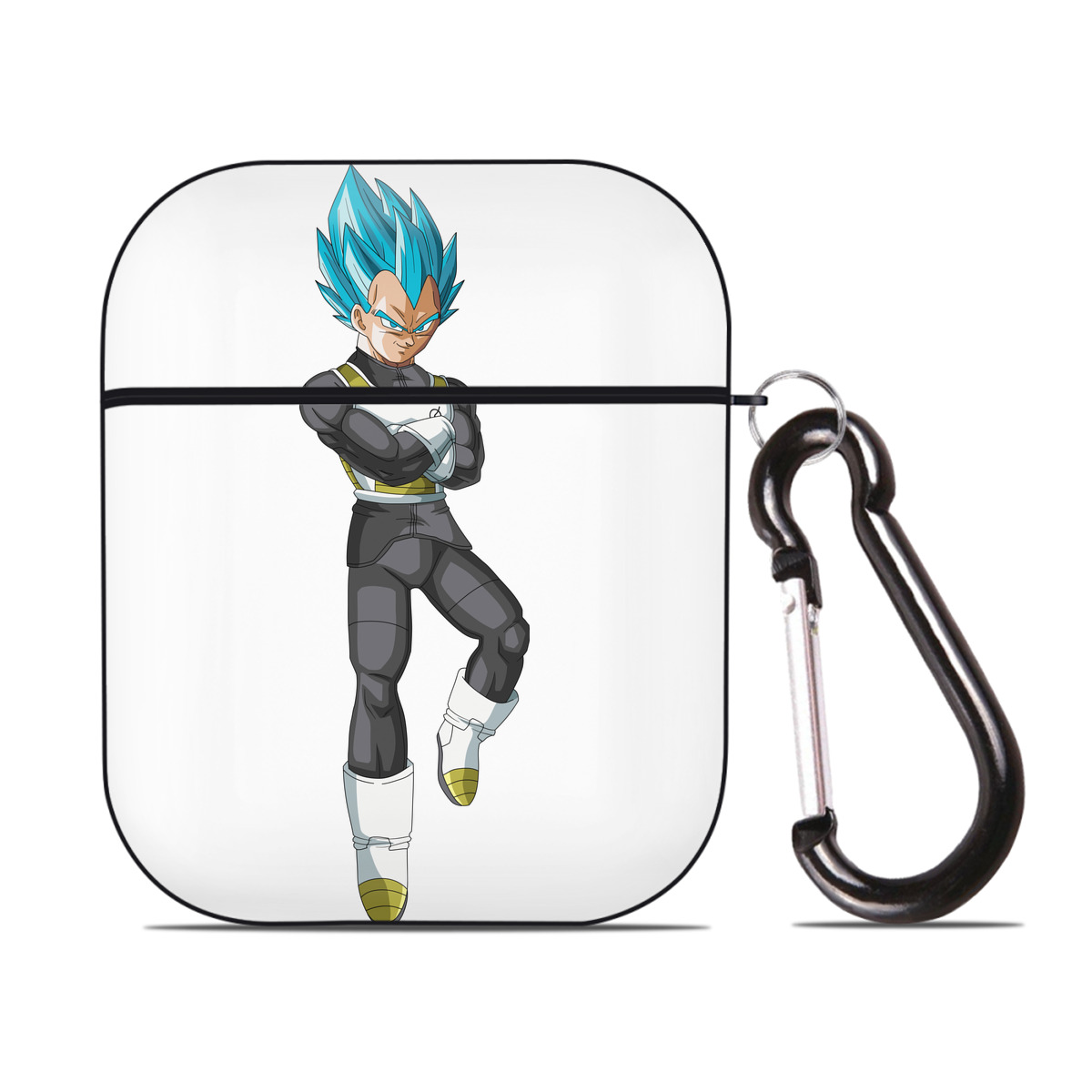 （画像用） ドラゴンボール ベジータ四世（Bejīta Yonsei）DRAGON BALL Vegeta IV AirPods 第2世代保護ケース ハードシェル ブラック 耐衝撃・防指紋・カラビナ付き