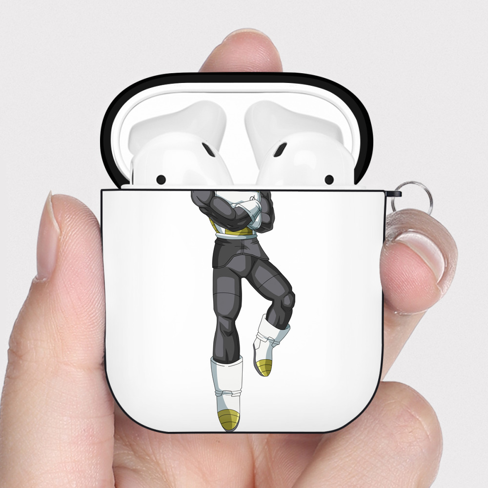 （画像用） ドラゴンボール ベジータ四世（Bejīta Yonsei）DRAGON BALL Vegeta IV AirPods 第2世代保護ケース ハードシェル ブラック 耐衝撃・防指紋・カラビナ付き