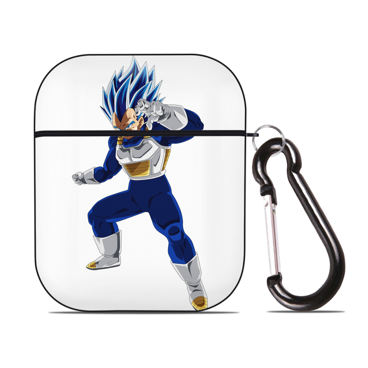 （画像用） ドラゴンボール ベジータ四世（Bejīta Yonsei）DRAGON BALL Vegeta IV AirPods 第2世代保護ケース ハードシェル ブラック 耐衝撃・防指紋・カラビナ付き