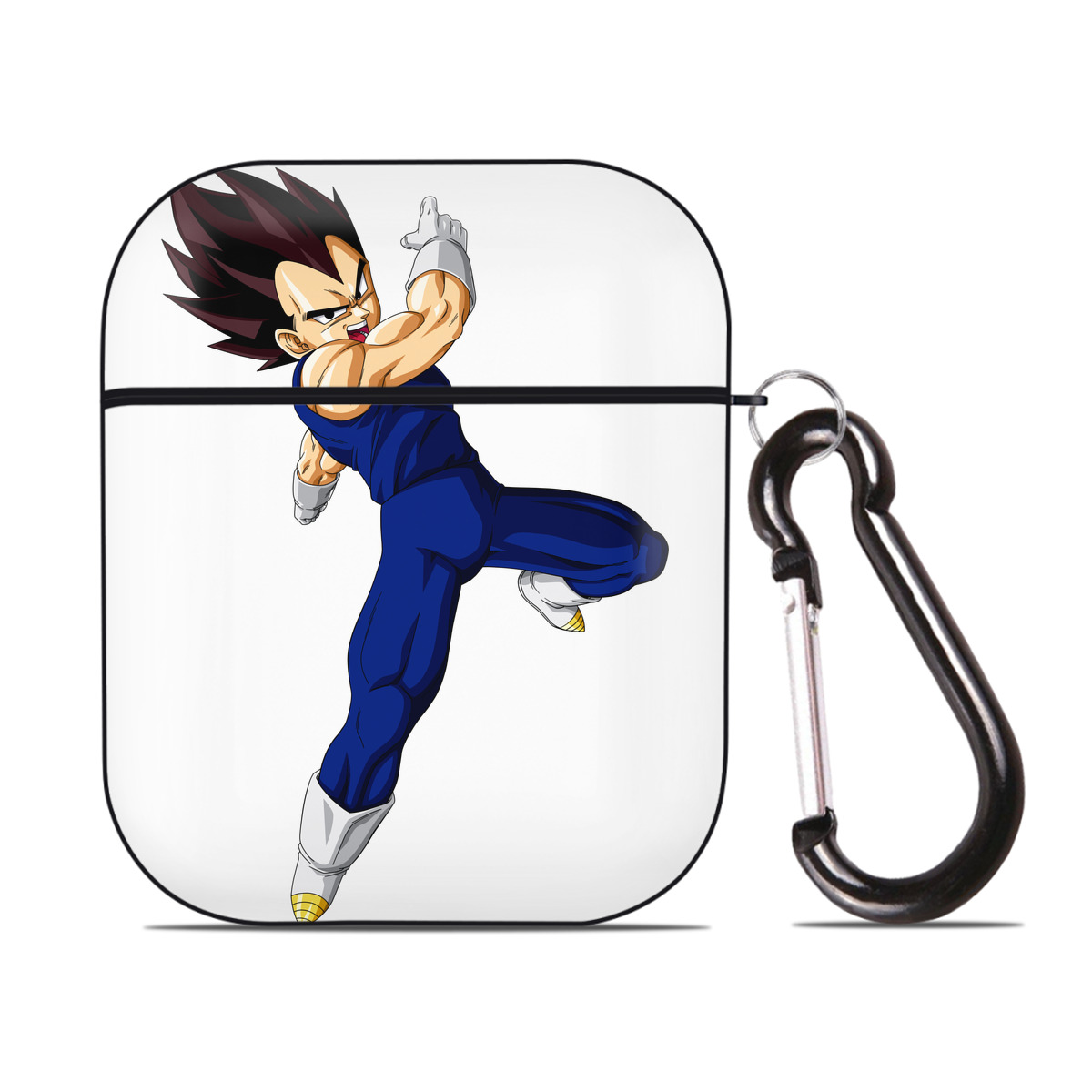 （画像用） ドラゴンボール ベジータ四世（Bejīta Yonsei）DRAGON BALL Vegeta IV AirPods 第2世代保護ケース ハードシェル ブラック 耐衝撃・防指紋・カラビナ付き