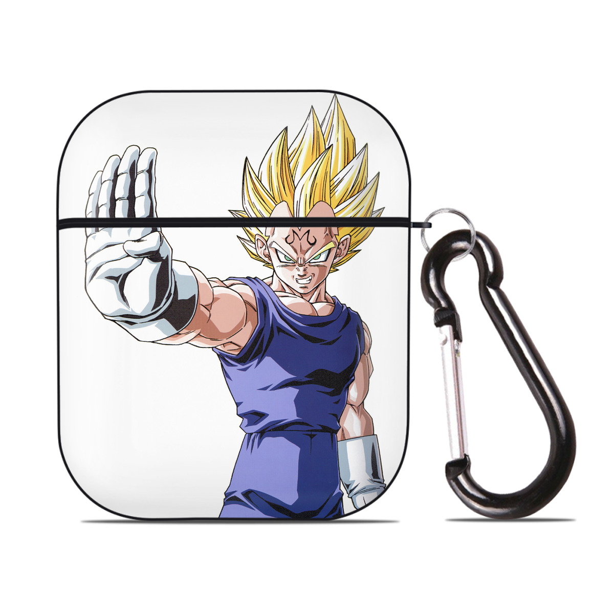 （画像用） ドラゴンボール ベジータ四世（Bejīta Yonsei）DRAGON BALL Vegeta IV AirPods 第2世代保護ケース ハードシェル ブラック 耐衝撃・防指紋・カラビナ付き