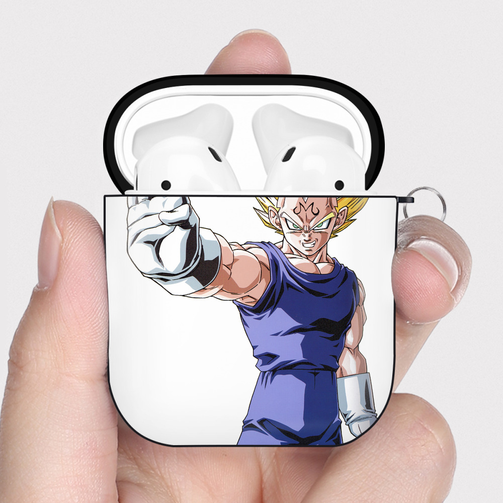 （画像用） ドラゴンボール ベジータ四世（Bejīta Yonsei）DRAGON BALL Vegeta IV AirPods 第2世代保護ケース ハードシェル ブラック 耐衝撃・防指紋・カラビナ付き