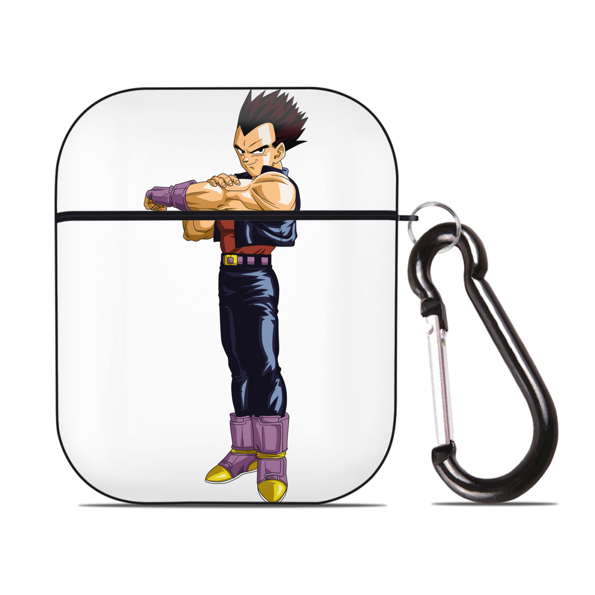 （画像用） ドラゴンボール ベジータ四世（Bejīta Yonsei）DRAGON BALL Vegeta IV AirPods 第2世代保護ケース ハードシェル ブラック 耐衝撃・防指紋・カラビナ付き