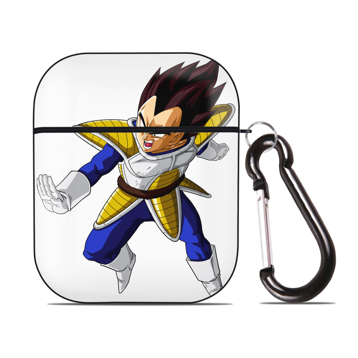 （画像用） ドラゴンボール ベジータ四世（Bejīta Yonsei）DRAGON BALL Vegeta IV AirPods 第2世代保護ケース ハードシェル ブラック 耐衝撃・防指紋・カラビナ付き