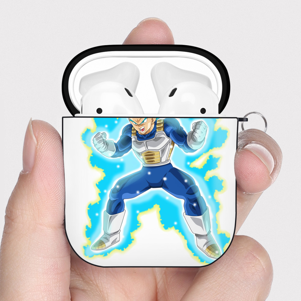 （画像用） ドラゴンボール ベジータ四世（Bejīta Yonsei）DRAGON BALL Vegeta IV AirPods 第2世代保護ケース ハードシェル ブラック 耐衝撃・防指紋・カラビナ付き