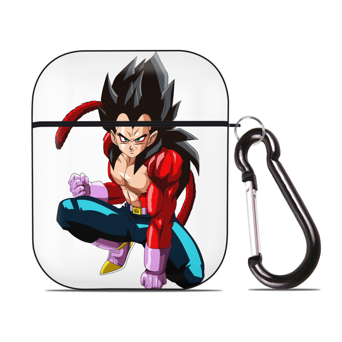 （画像用） ドラゴンボール ベジータ四世（Bejīta Yonsei）DRAGON BALL Vegeta IV AirPods 第2世代保護ケース ハードシェル ブラック 耐衝撃・防指紋・カラビナ付き