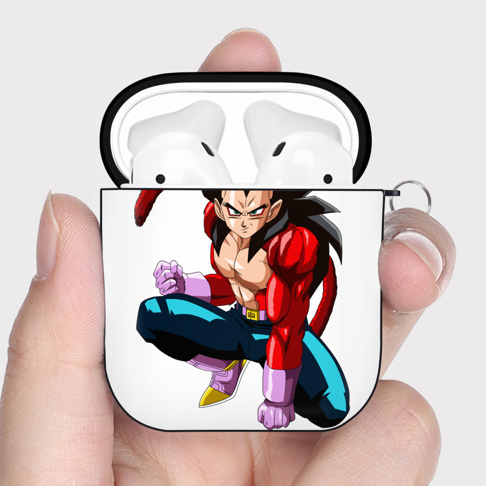 （画像用） ドラゴンボール ベジータ四世（Bejīta Yonsei）DRAGON BALL Vegeta IV AirPods 第2世代保護ケース ハードシェル ブラック 耐衝撃・防指紋・カラビナ付き