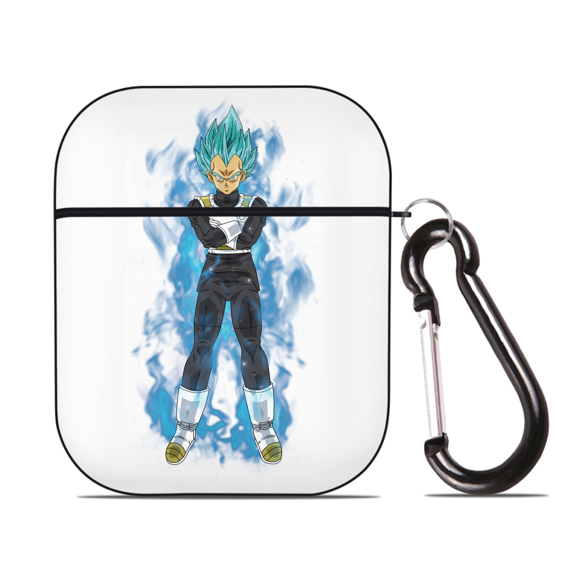 （画像用） ドラゴンボール ベジータ四世（Bejīta Yonsei）DRAGON BALL Vegeta IV AirPods 第2世代保護ケース ハードシェル ブラック 耐衝撃・防指紋・カラビナ付き
