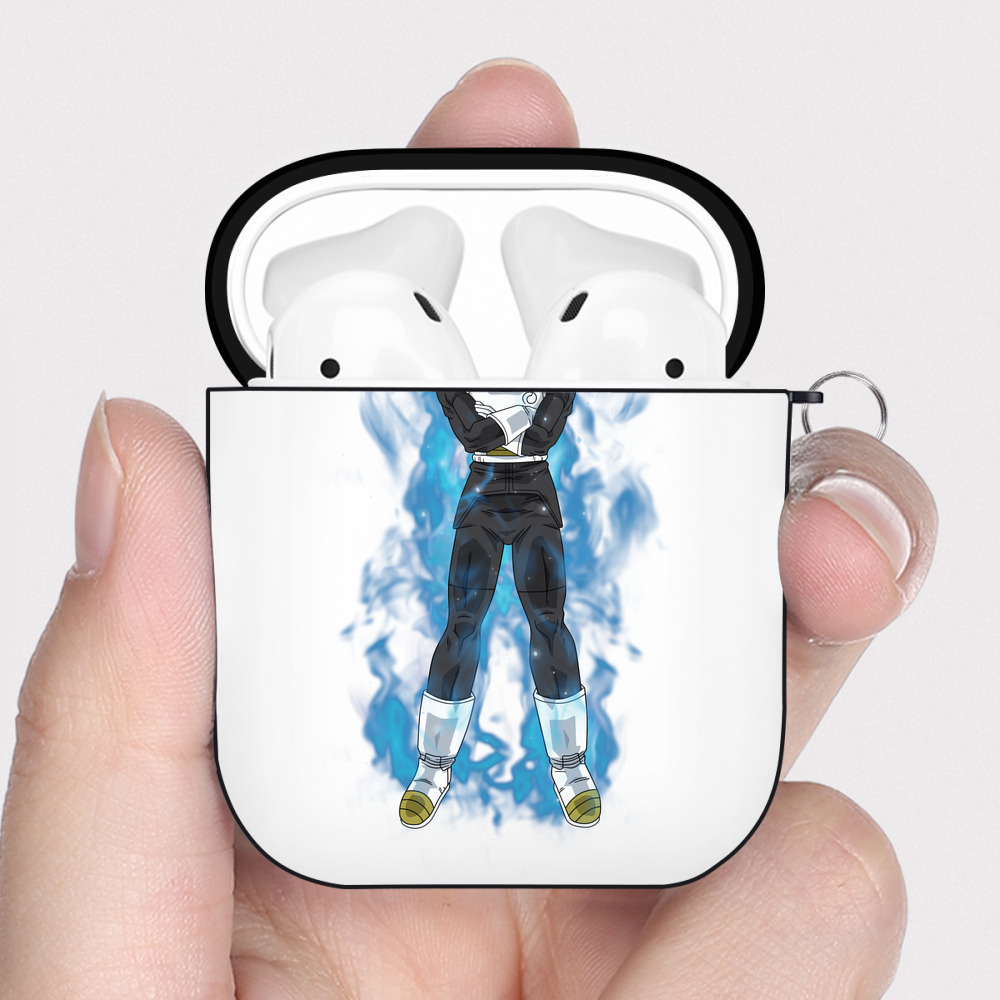 ドラゴンボール ベジータ四世（Bejīta Yonsei）DRAGON BALL Vegeta IV AirPods 第2世代保護ケース ハードシェル ブラック 耐衝撃・防指紋・カラビナ付き