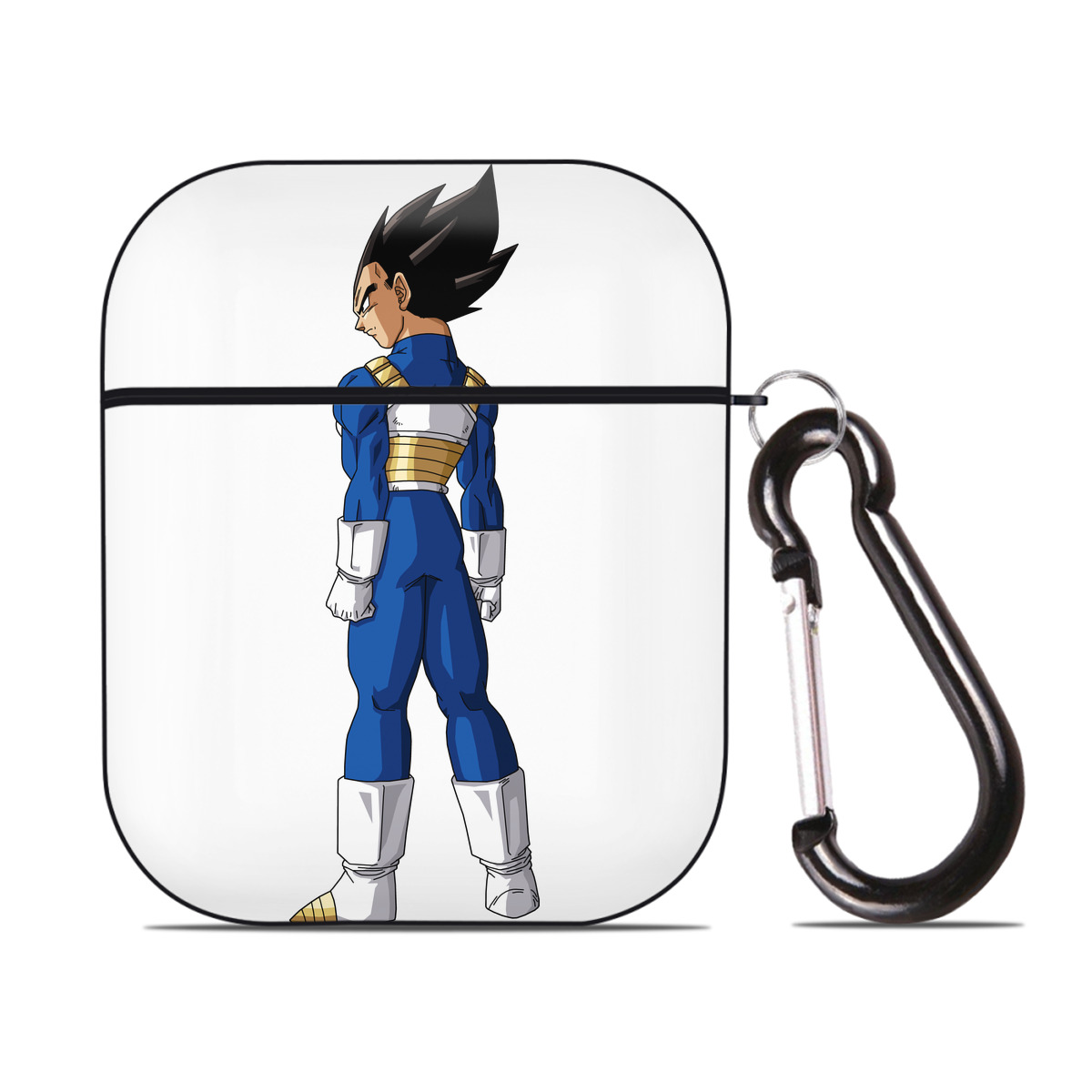 （画像用） ドラゴンボール ベジータ四世（Bejīta Yonsei）DRAGON BALL Vegeta IV AirPods 第2世代保護ケース ハードシェル ブラック 耐衝撃・防指紋・カラビナ付き