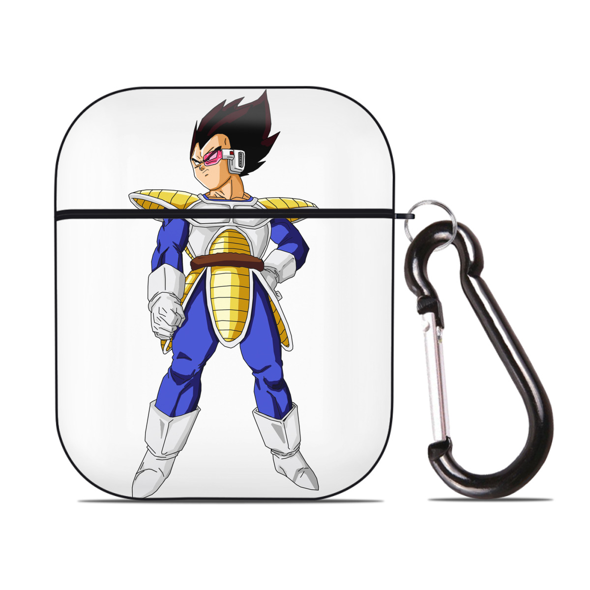 （画像用） ドラゴンボール ベジータ四世（Bejīta Yonsei）DRAGON BALL Vegeta IV AirPods 第2世代保護ケース ハードシェル ブラック 耐衝撃・防指紋・カラビナ付き