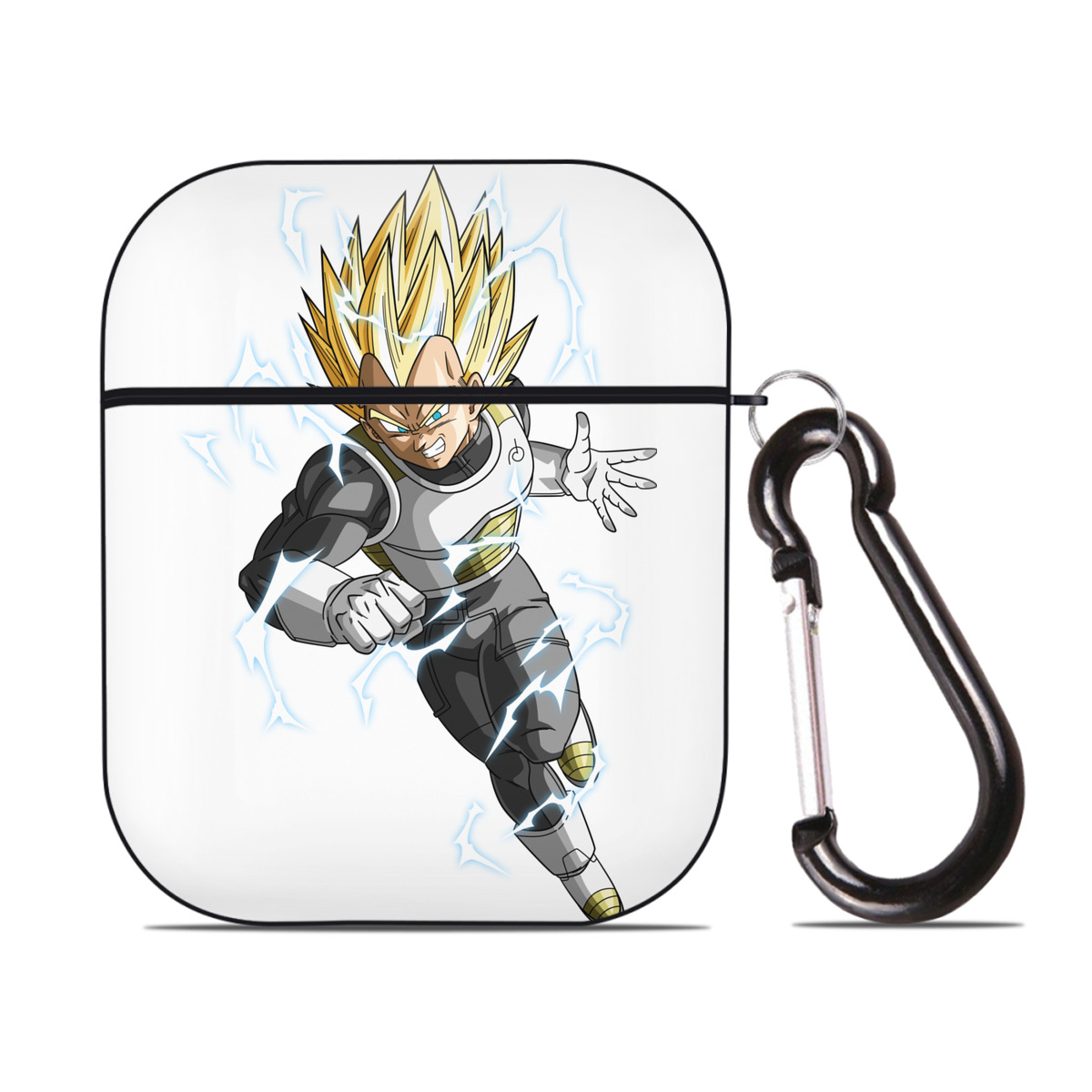 （画像用） ドラゴンボール ベジータ四世（Bejīta Yonsei）DRAGON BALL Vegeta IV AirPods 第2世代保護ケース ハードシェル ブラック 耐衝撃・防指紋・カラビナ付き