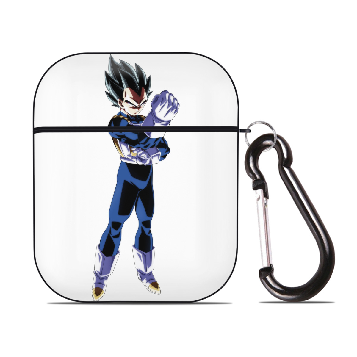 （画像用） ドラゴンボール ベジータ四世（Bejīta Yonsei）DRAGON BALL Vegeta IV AirPods 第2世代保護ケース ハードシェル ブラック 耐衝撃・防指紋・カラビナ付き