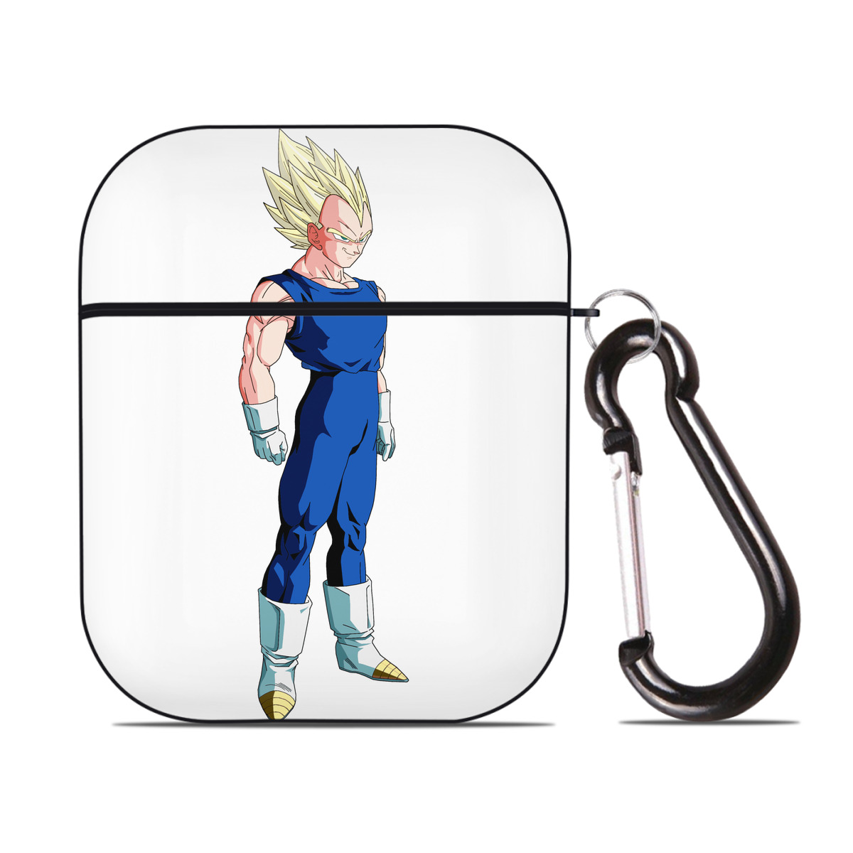 （画像用） ドラゴンボール ベジータ四世（Bejīta Yonsei）DRAGON BALL Vegeta IV AirPods 第2世代保護ケース ハードシェル ブラック 耐衝撃・防指紋・カラビナ付き