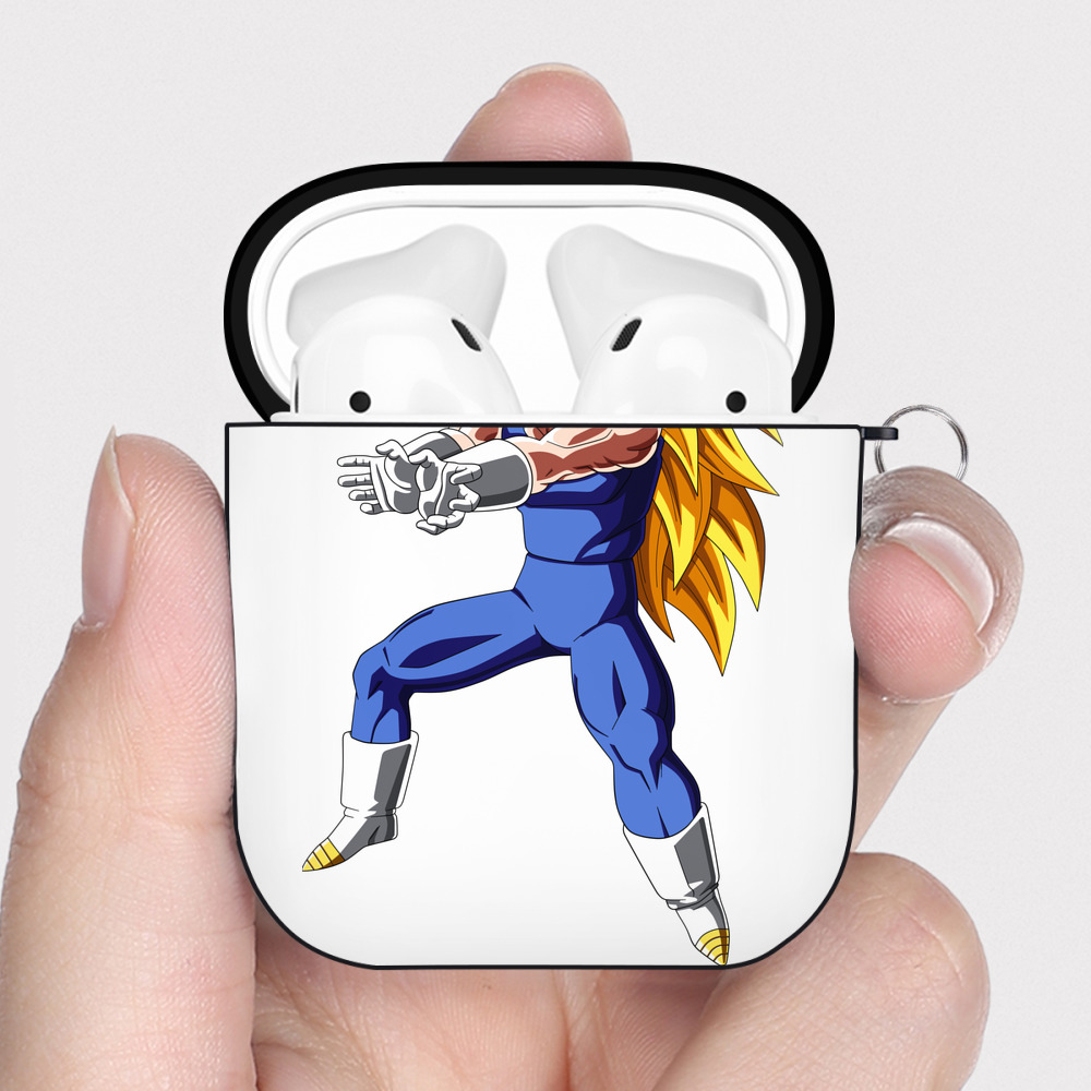 （画像用） ドラゴンボール ベジータ四世（Bejīta Yonsei）DRAGON BALL Vegeta IV AirPods 第2世代保護ケース ハードシェル ブラック 耐衝撃・防指紋・カラビナ付き