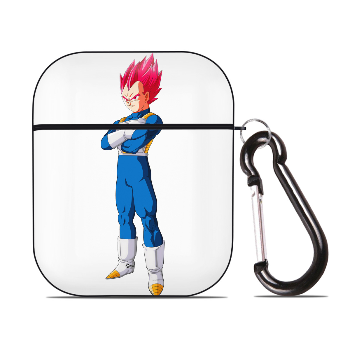 （画像用） ドラゴンボール ベジータ四世（Bejīta Yonsei）DRAGON BALL Vegeta IV AirPods 第2世代保護ケース ハードシェル ブラック 耐衝撃・防指紋・カラビナ付き