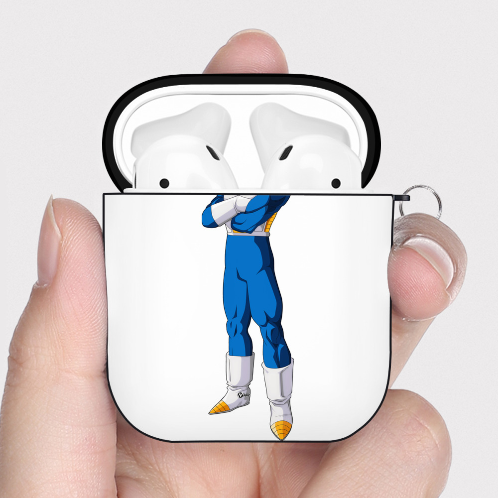 （画像用） ドラゴンボール ベジータ四世（Bejīta Yonsei）DRAGON BALL Vegeta IV AirPods 第2世代保護ケース ハードシェル ブラック 耐衝撃・防指紋・カラビナ付き