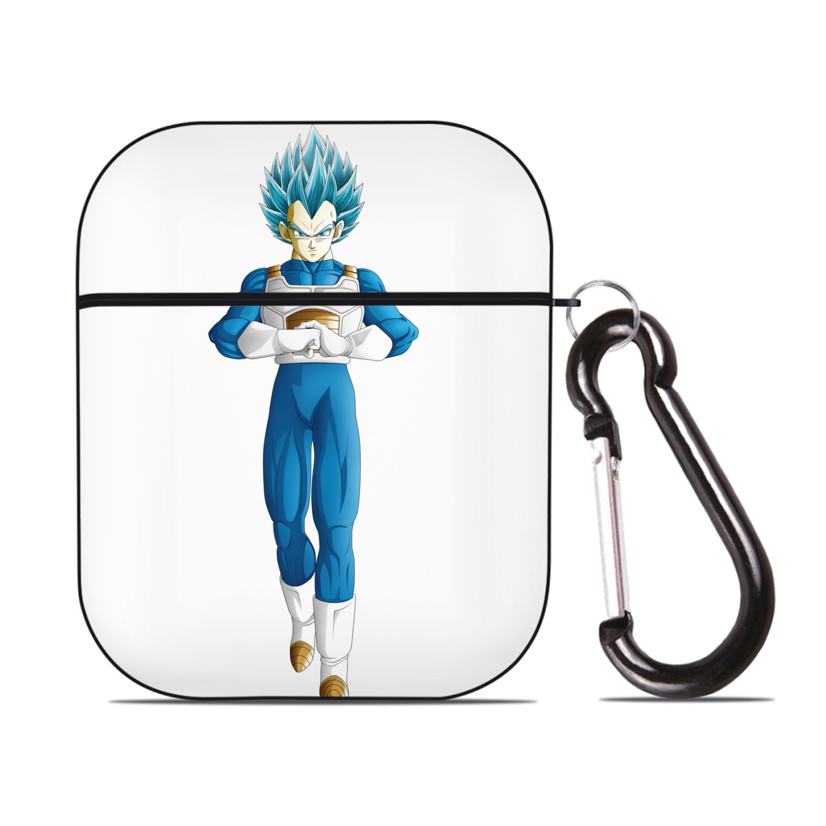 （画像用） ドラゴンボール ベジータ四世（Bejīta Yonsei）DRAGON BALL Vegeta IV AirPods 第2世代保護ケース ハードシェル ブラック 耐衝撃・防指紋・カラビナ付き