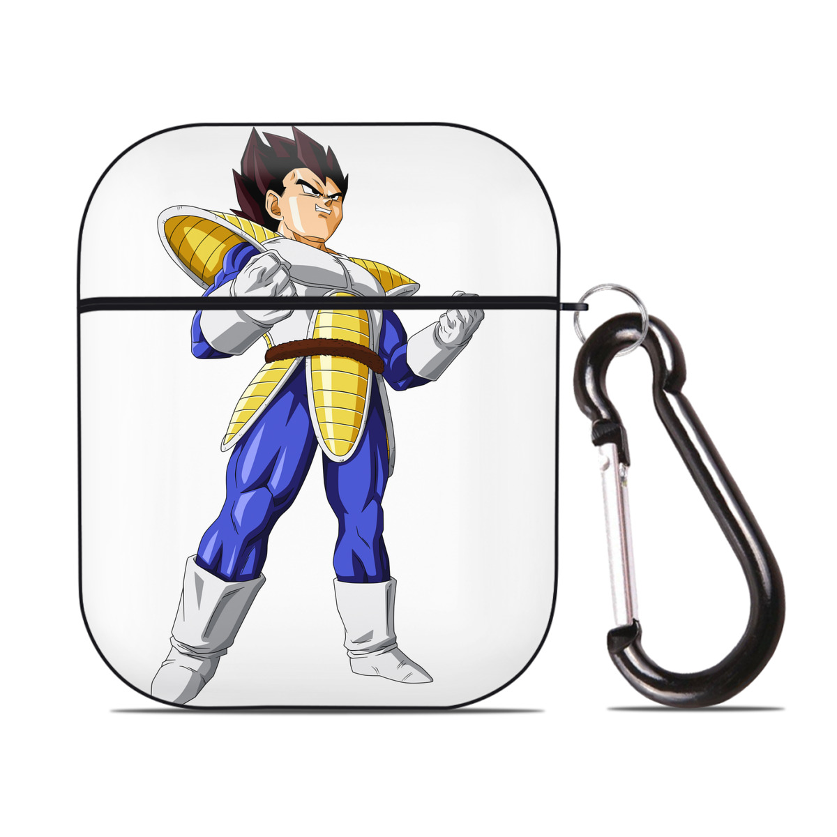 （画像用） ドラゴンボール ベジータ四世（Bejīta Yonsei）DRAGON BALL Vegeta IV AirPods 第2世代保護ケース ハードシェル ブラック 耐衝撃・防指紋・カラビナ付き