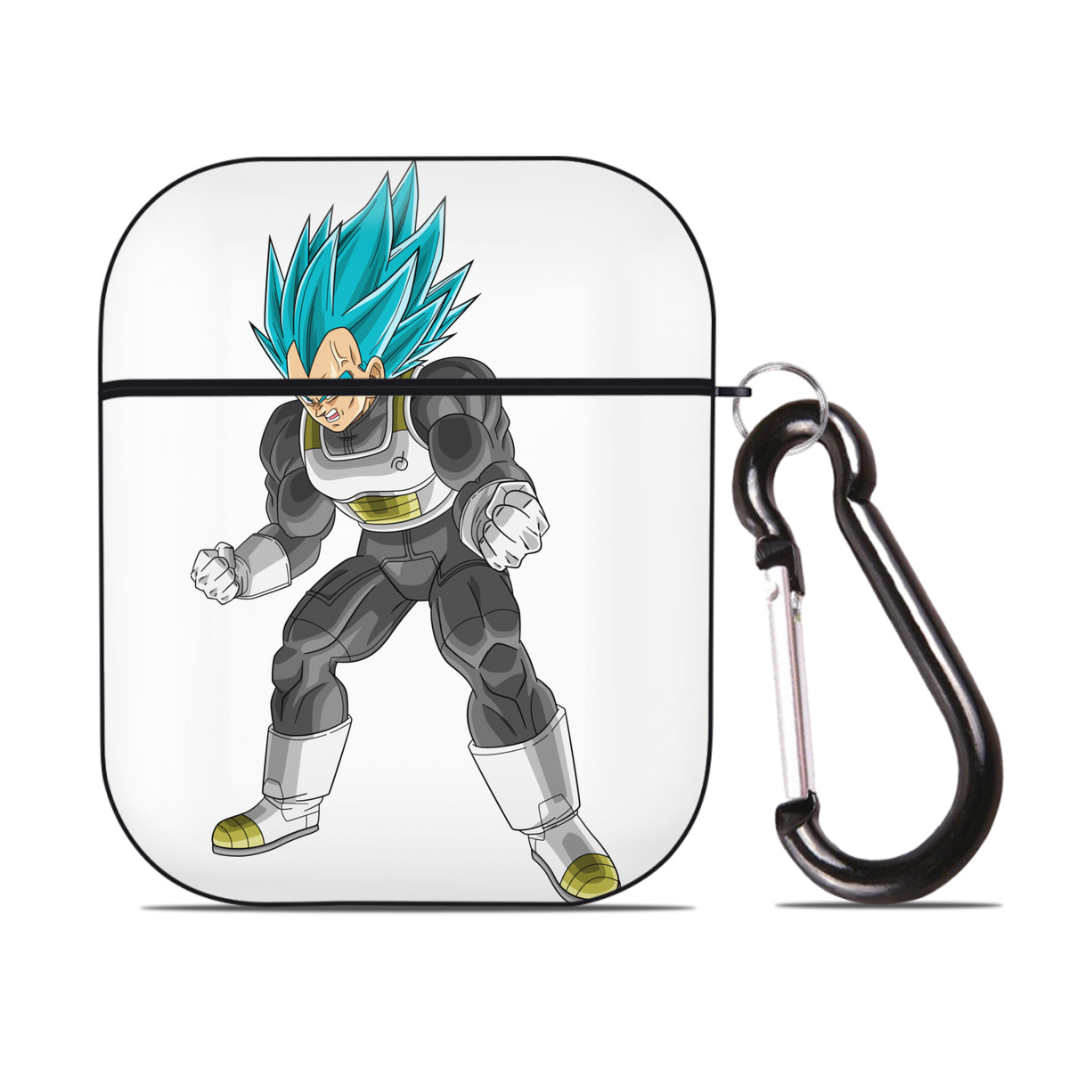 （画像用） ドラゴンボール ベジータ四世（Bejīta Yonsei）DRAGON BALL Vegeta IV AirPods 第2世代保護ケース ハードシェル ブラック 耐衝撃・防指紋・カラビナ付き