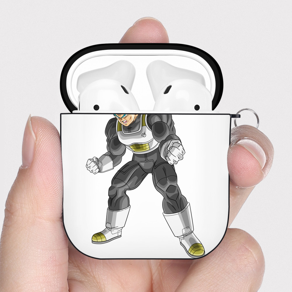 （画像用） ドラゴンボール ベジータ四世（Bejīta Yonsei）DRAGON BALL Vegeta IV AirPods 第2世代保護ケース ハードシェル ブラック 耐衝撃・防指紋・カラビナ付き