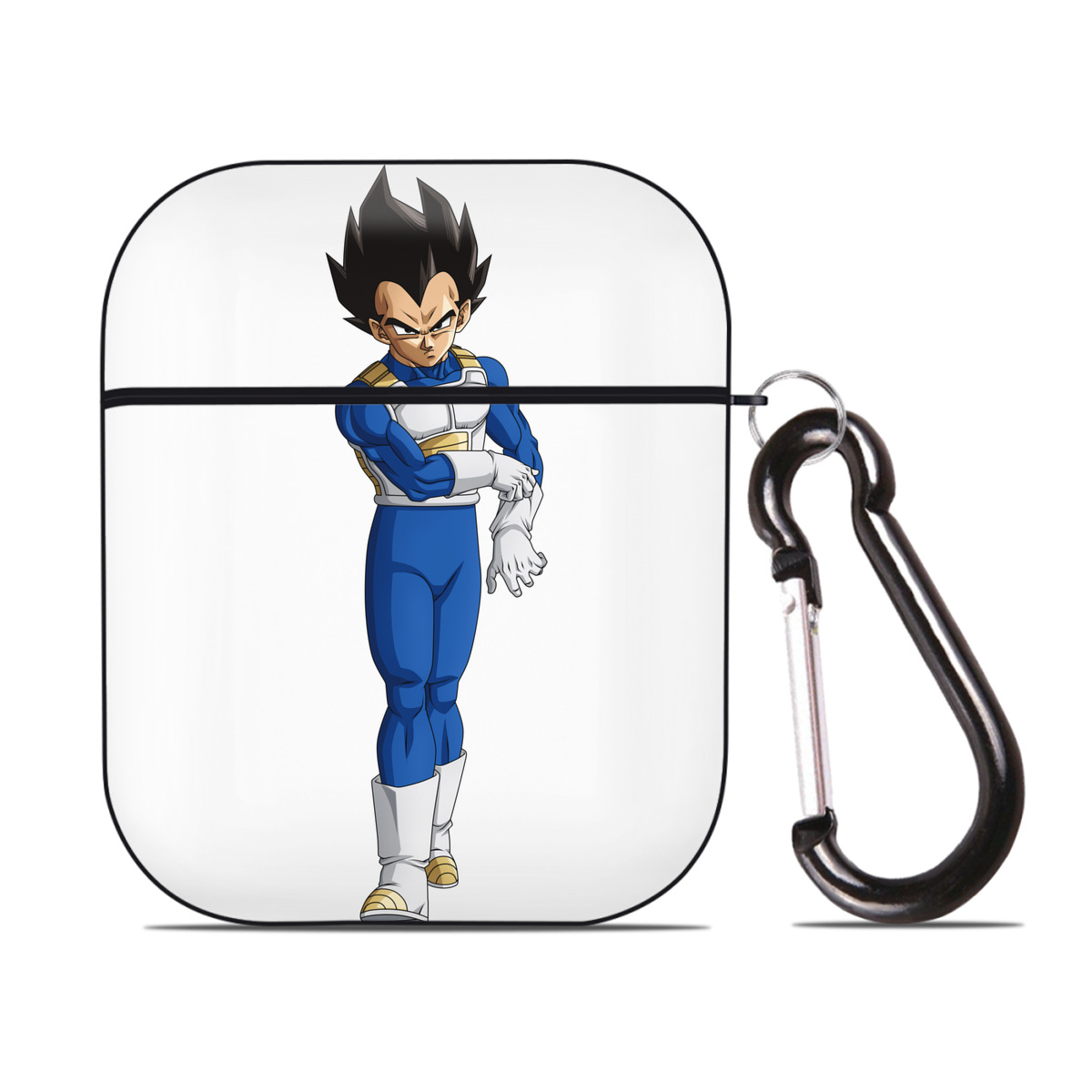 （画像用） ドラゴンボール ベジータ四世（Bejīta Yonsei）DRAGON BALL Vegeta IV AirPods 第2世代保護ケース ハードシェル ブラック 耐衝撃・防指紋・カラビナ付き