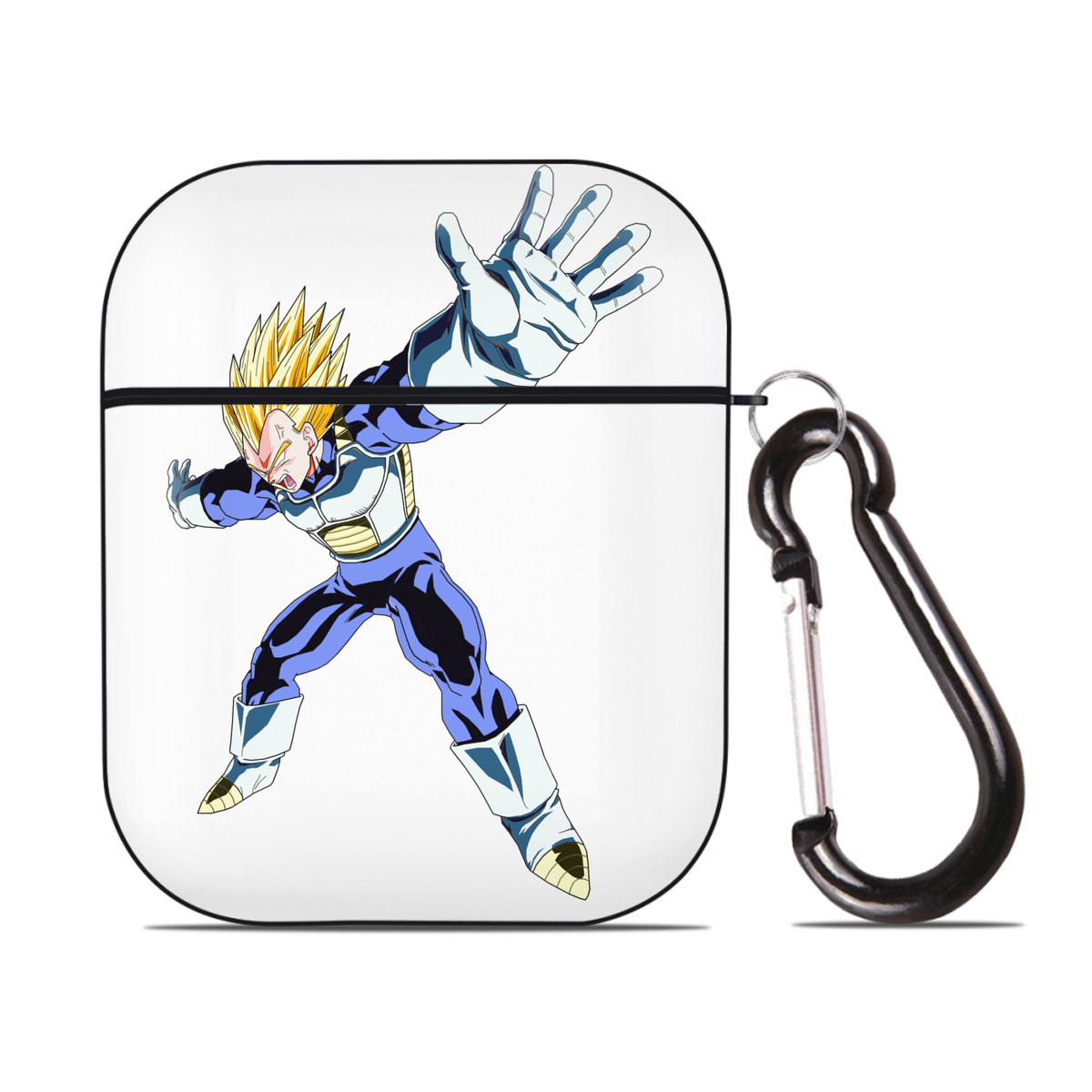 （画像用） ドラゴンボール ベジータ四世（Bejīta Yonsei）DRAGON BALL Vegeta IV AirPods 第2世代保護ケース ハードシェル ブラック 耐衝撃・防指紋・カラビナ付き