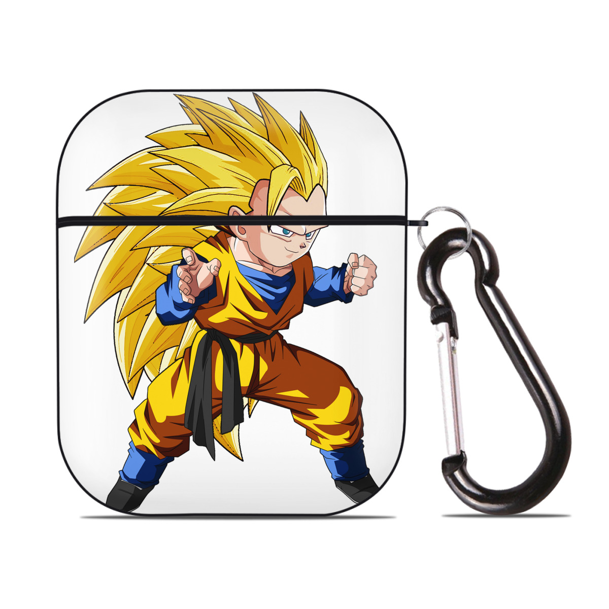 （画像用） ドラゴンボール ベジータ四世（Bejīta Yonsei）DRAGON BALL Vegeta IV AirPods 第2世代保護ケース ハードシェル ブラック 耐衝撃・防指紋・カラビナ付き