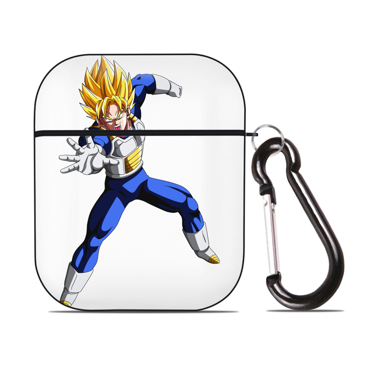 （画像用） ドラゴンボール ベジータ四世（Bejīta Yonsei）DRAGON BALL Vegeta IV AirPods 第2世代保護ケース ハードシェル ブラック 耐衝撃・防指紋・カラビナ付き