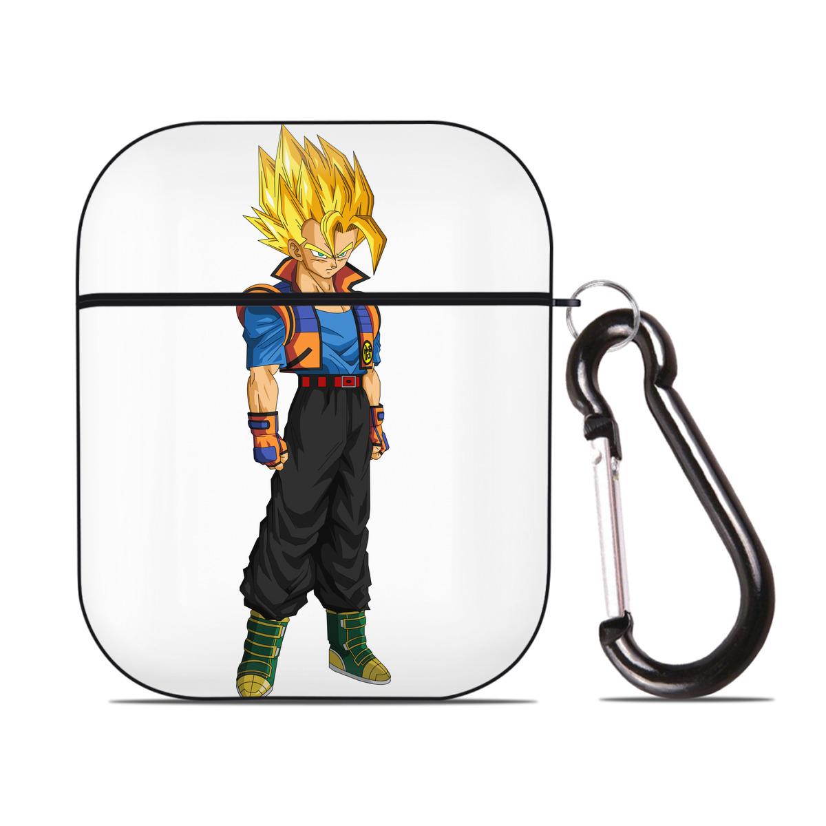 （画像用） ドラゴンボール ベジータ四世（Bejīta Yonsei）DRAGON BALL Vegeta IV AirPods 第2世代保護ケース ハードシェル ブラック 耐衝撃・防指紋・カラビナ付き