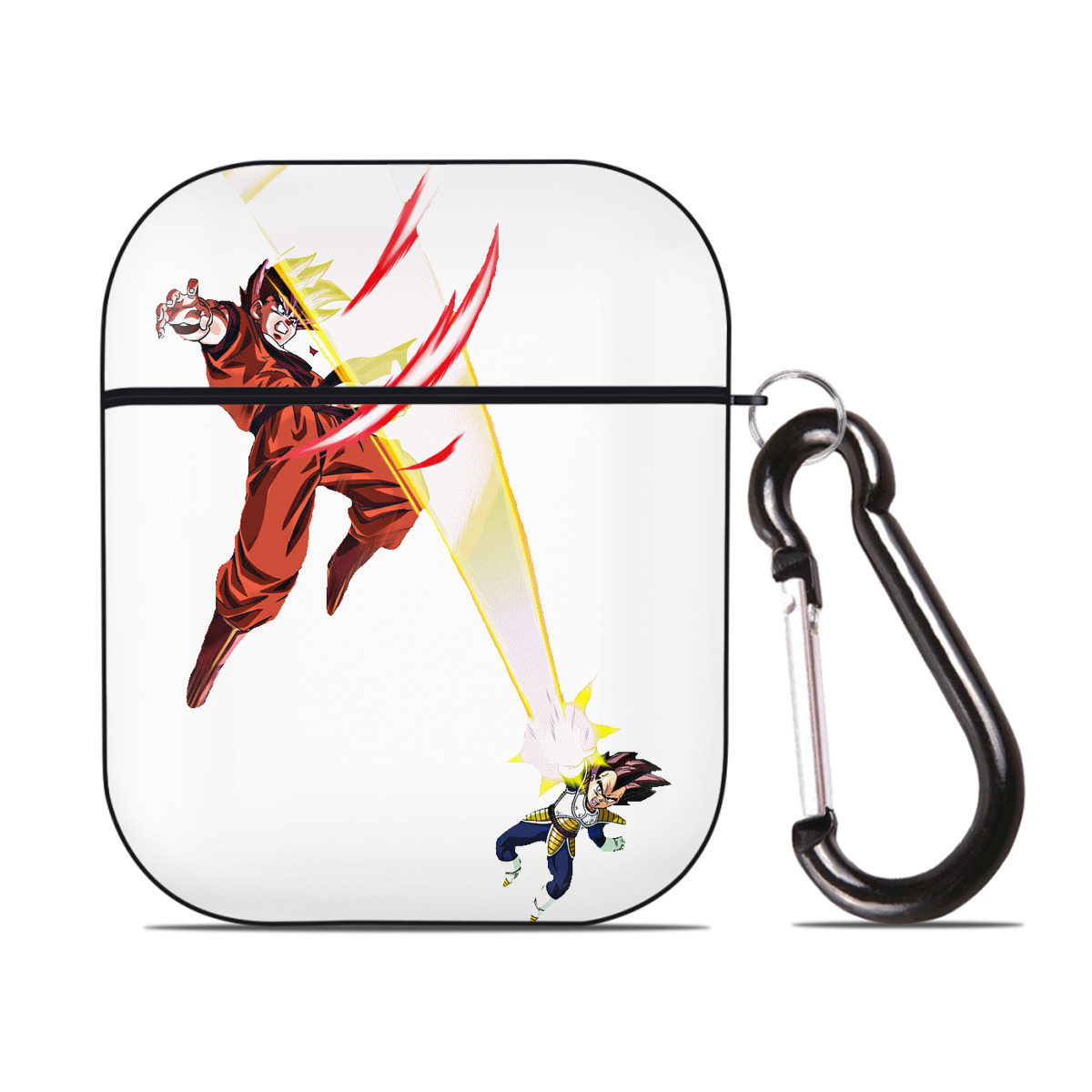 （画像用） ドラゴンボール ベジータ四世（Bejīta Yonsei）DRAGON BALL Vegeta IV AirPods 第2世代保護ケース ハードシェル ブラック 耐衝撃・防指紋・カラビナ付き