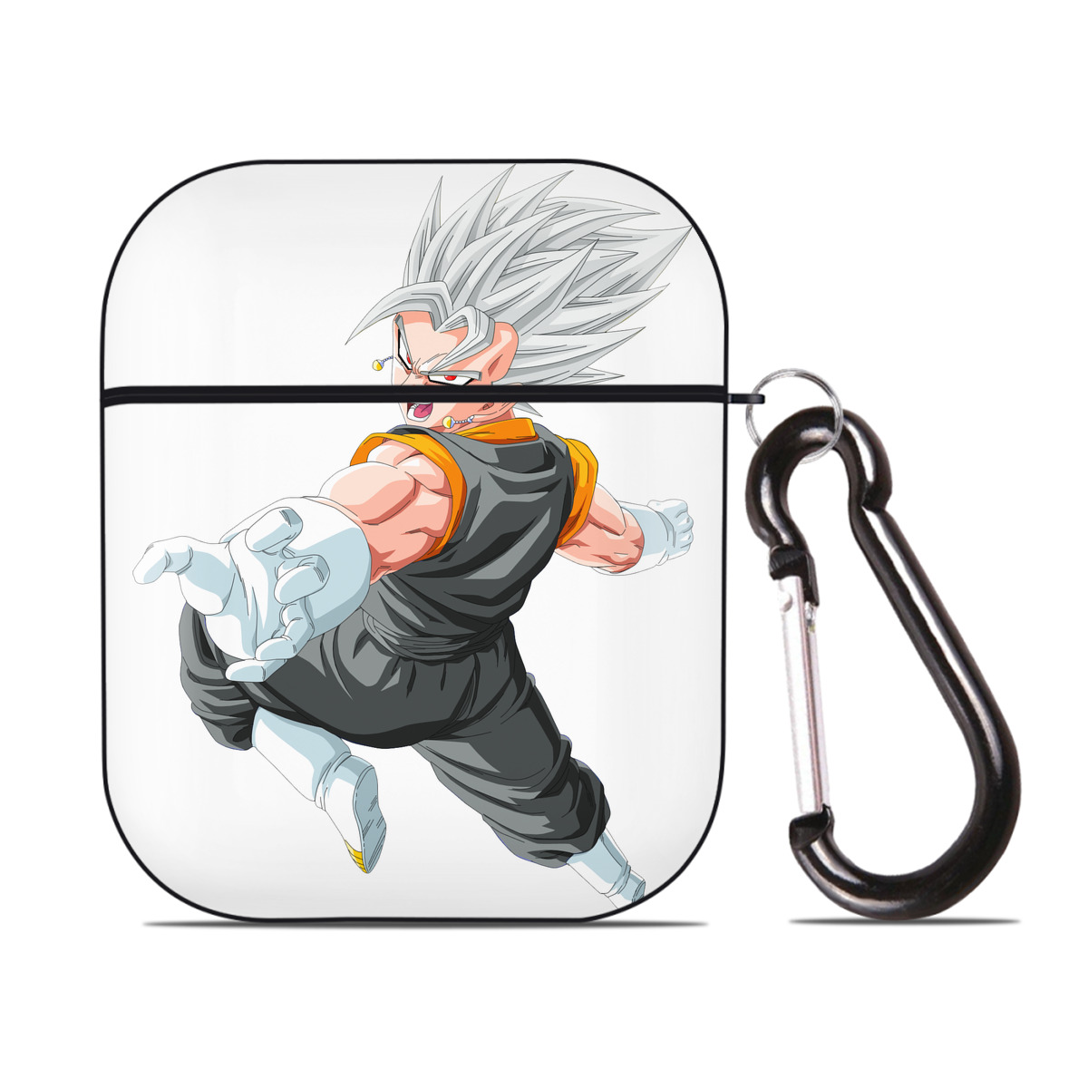 （画像用） ドラゴンボール ベジータ四世（Bejīta Yonsei）DRAGON BALL Vegeta IV AirPods 第2世代保護ケース ハードシェル ブラック 耐衝撃・防指紋・カラビナ付き