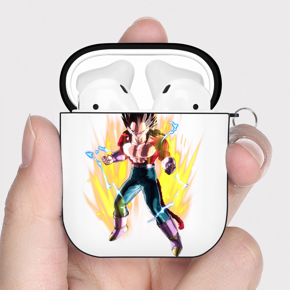 （画像用） ドラゴンボール ベジータ四世（Bejīta Yonsei）DRAGON BALL Vegeta IV AirPods 第2世代保護ケース ハードシェル ブラック 耐衝撃・防指紋・カラビナ付き