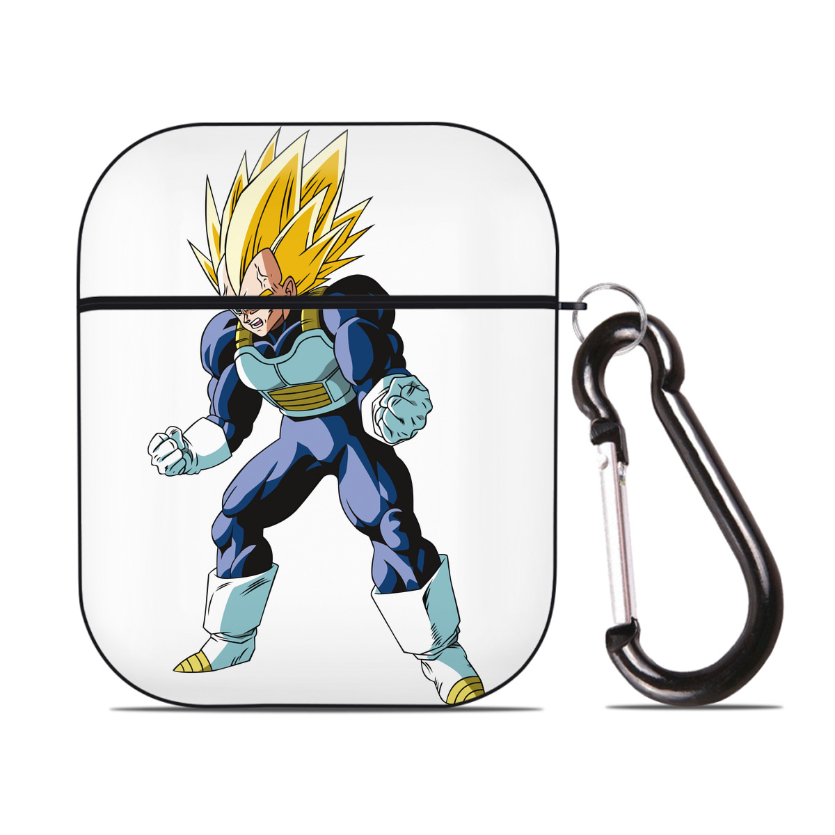 （画像用） ドラゴンボール ベジータ四世（Bejīta Yonsei）DRAGON BALL Vegeta IV AirPods 第2世代保護ケース ハードシェル ブラック 耐衝撃・防指紋・カラビナ付き
