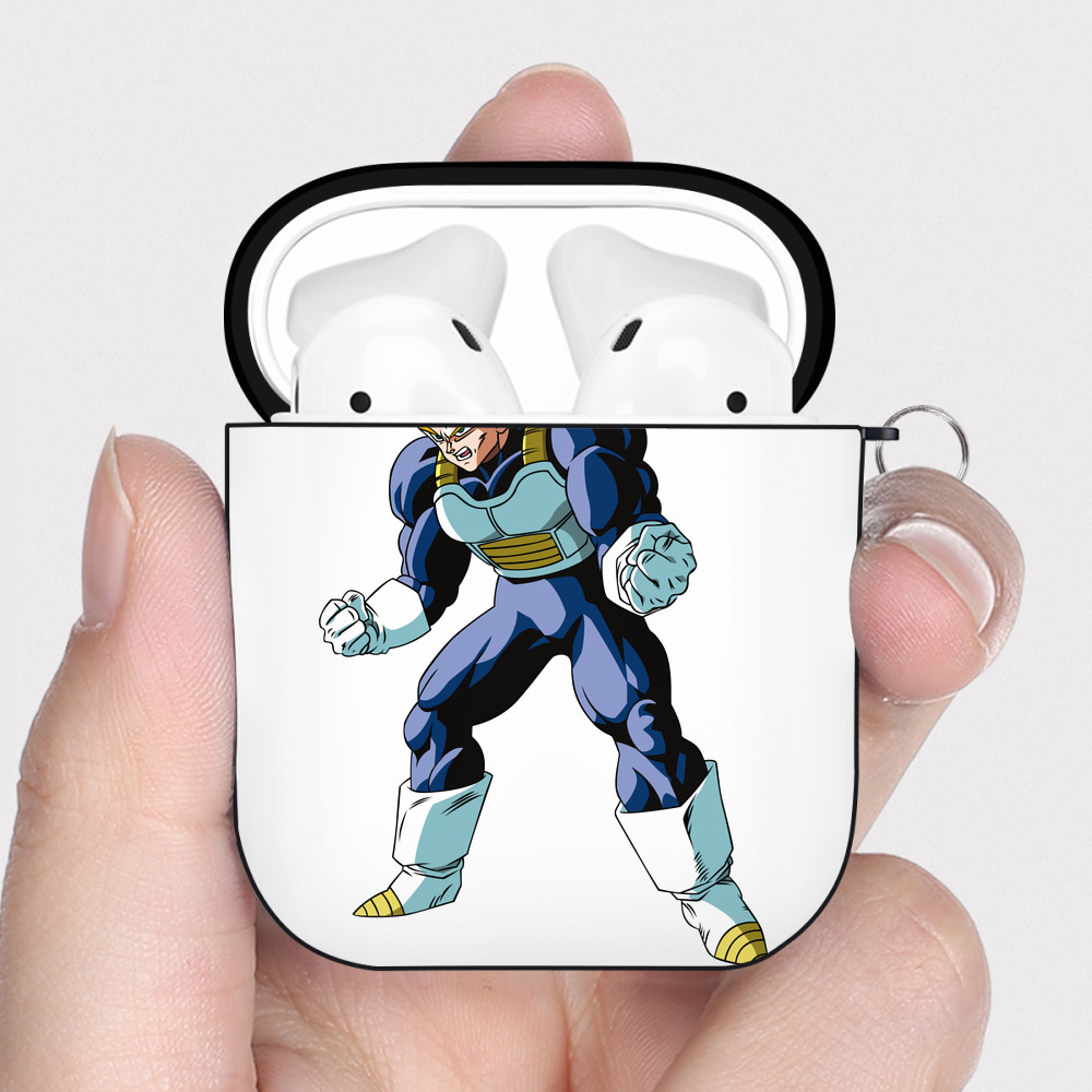 （画像用） ドラゴンボール ベジータ四世（Bejīta Yonsei）DRAGON BALL Vegeta IV AirPods 第2世代保護ケース ハードシェル ブラック 耐衝撃・防指紋・カラビナ付き