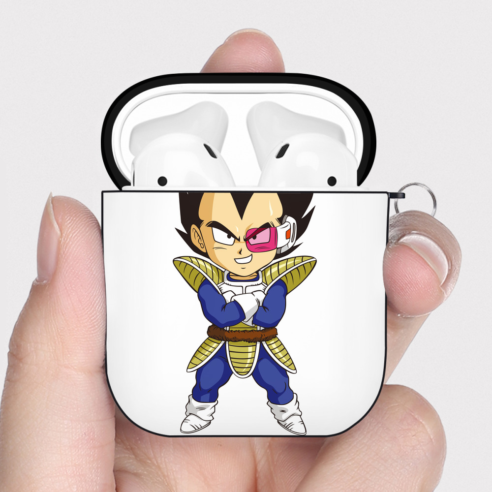 （画像用） ドラゴンボール ベジータ四世（Bejīta Yonsei）DRAGON BALL Vegeta IV AirPods 第2世代保護ケース ハードシェル ブラック 耐衝撃・防指紋・カラビナ付き