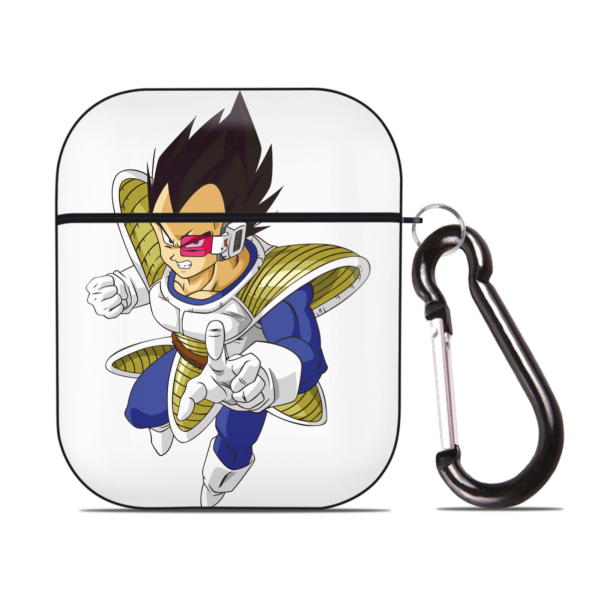 （画像用） ドラゴンボール ベジータ四世（Bejīta Yonsei）DRAGON BALL Vegeta IV AirPods 第2世代保護ケース ハードシェル ブラック 耐衝撃・防指紋・カラビナ付き