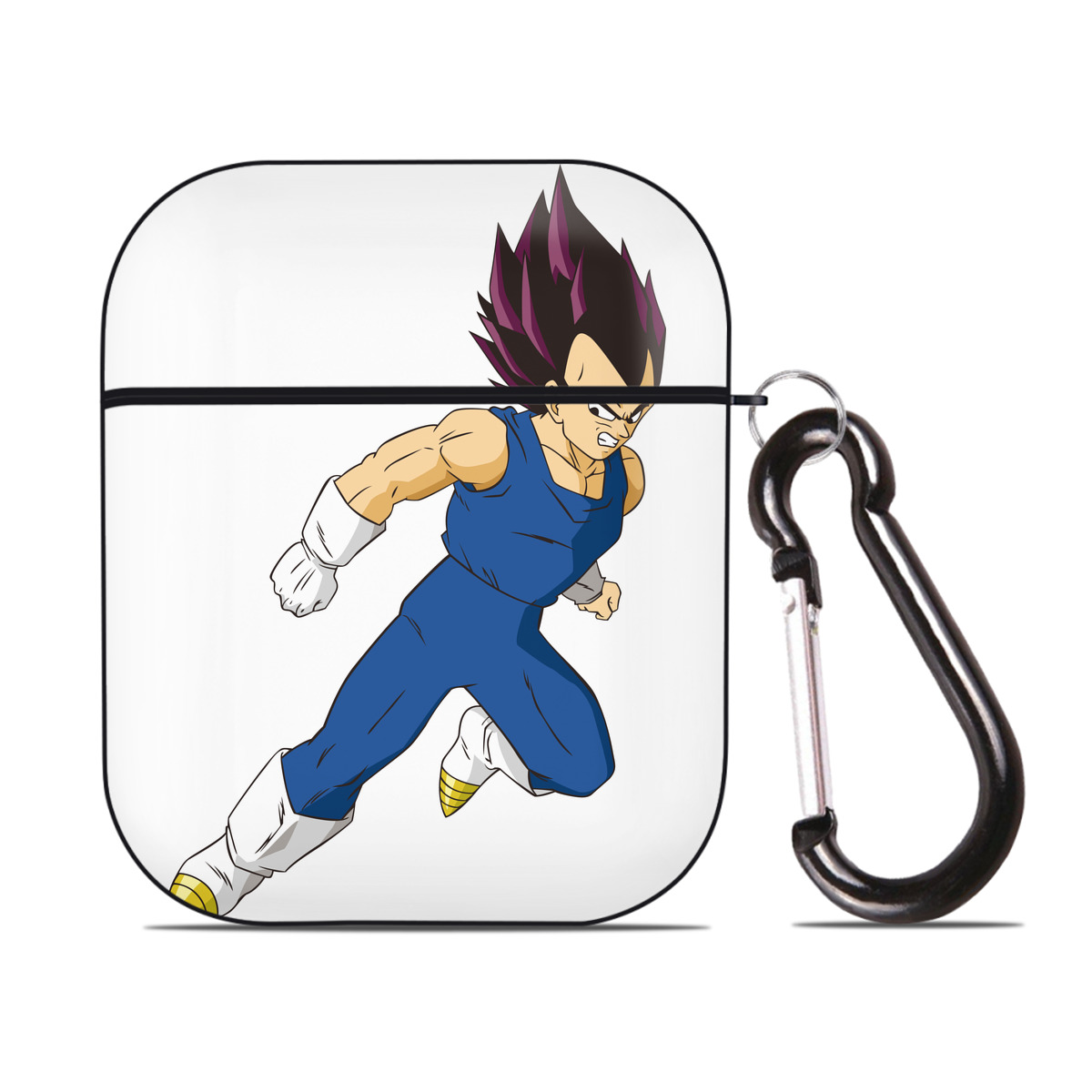 （画像用） ドラゴンボール ベジータ四世（Bejīta Yonsei）DRAGON BALL Vegeta IV AirPods 第2世代保護ケース ハードシェル ブラック 耐衝撃・防指紋・カラビナ付き