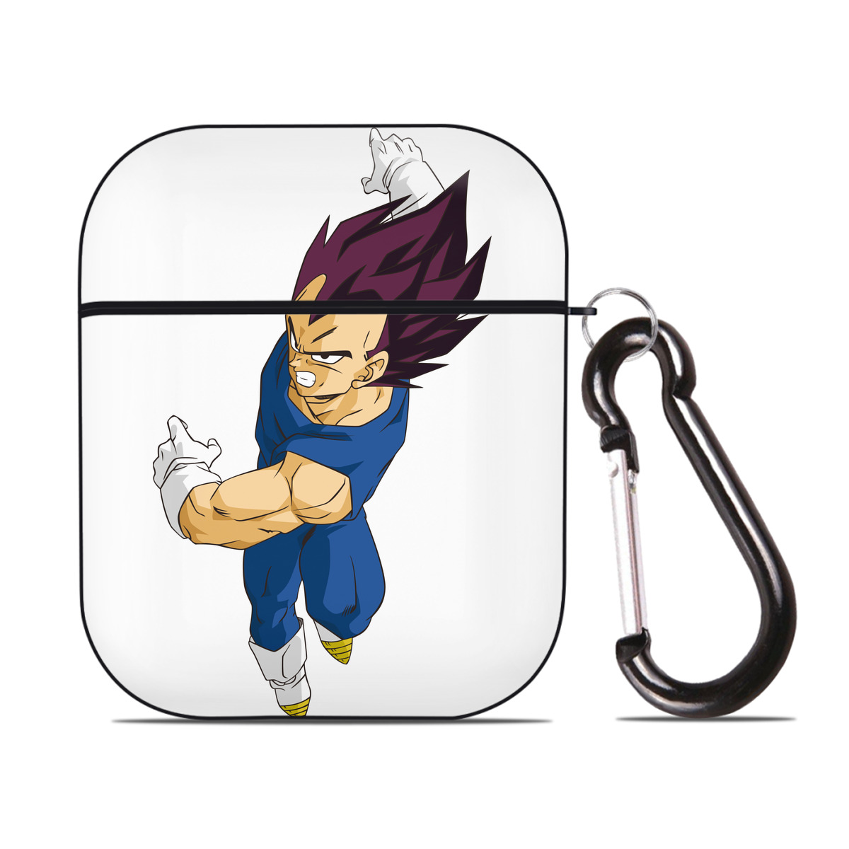 （画像用） ドラゴンボール ベジータ四世（Bejīta Yonsei）DRAGON BALL Vegeta IV AirPods 第2世代保護ケース ハードシェル ブラック 耐衝撃・防指紋・カラビナ付き