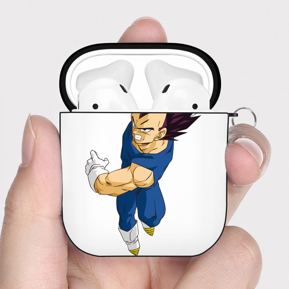 （画像用） ドラゴンボール ベジータ四世（Bejīta Yonsei）DRAGON BALL Vegeta IV AirPods 第2世代保護ケース ハードシェル ブラック 耐衝撃・防指紋・カラビナ付き