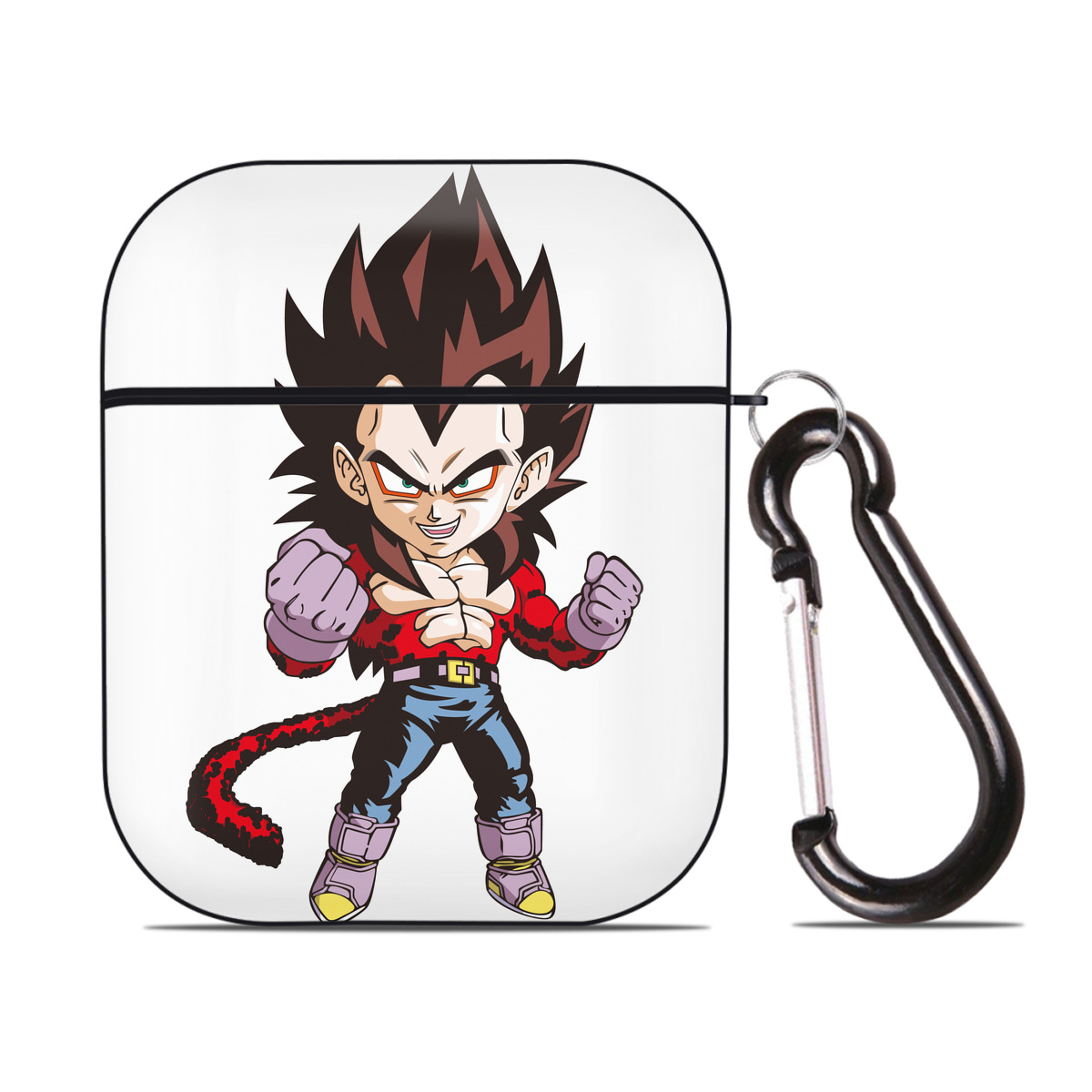 （画像用） ドラゴンボール ベジータ四世（Bejīta Yonsei）DRAGON BALL Vegeta IV AirPods 第2世代保護ケース ハードシェル ブラック 耐衝撃・防指紋・カラビナ付き