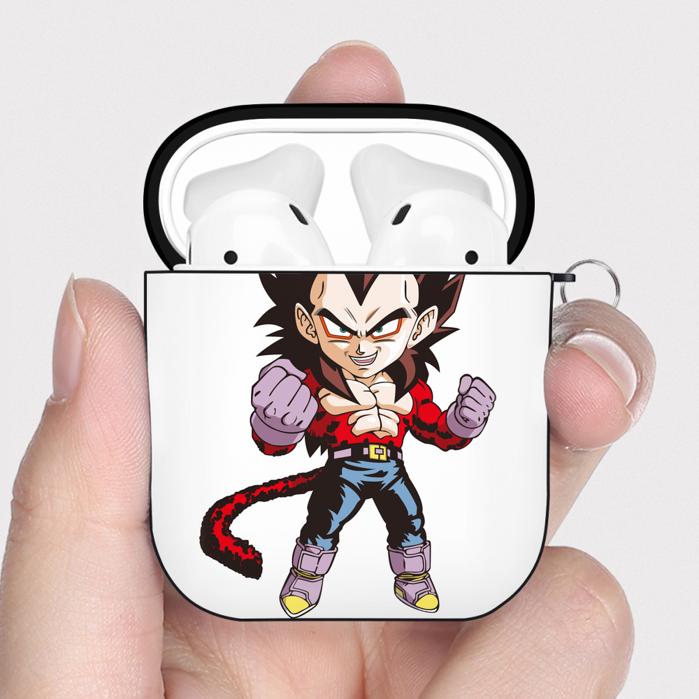 （画像用） ドラゴンボール ベジータ四世（Bejīta Yonsei）DRAGON BALL Vegeta IV AirPods 第2世代保護ケース ハードシェル ブラック 耐衝撃・防指紋・カラビナ付き