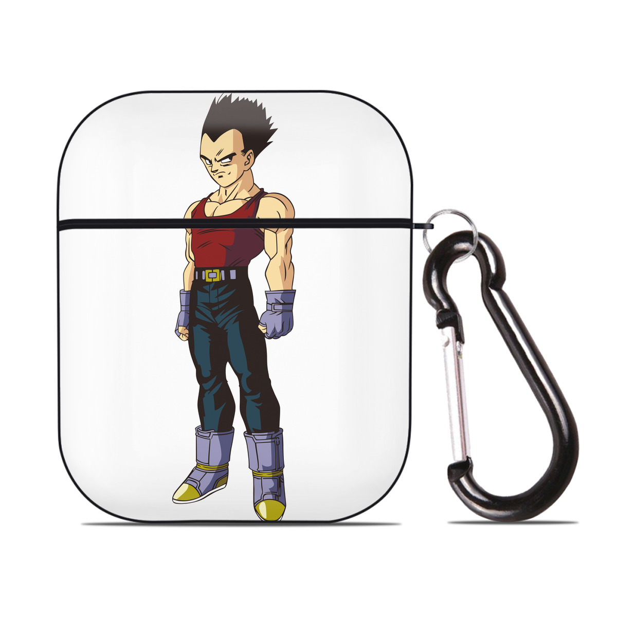 （画像用） ドラゴンボール ベジータ四世（Bejīta Yonsei）DRAGON BALL Vegeta IV AirPods 第2世代保護ケース ハードシェル ブラック 耐衝撃・防指紋・カラビナ付き