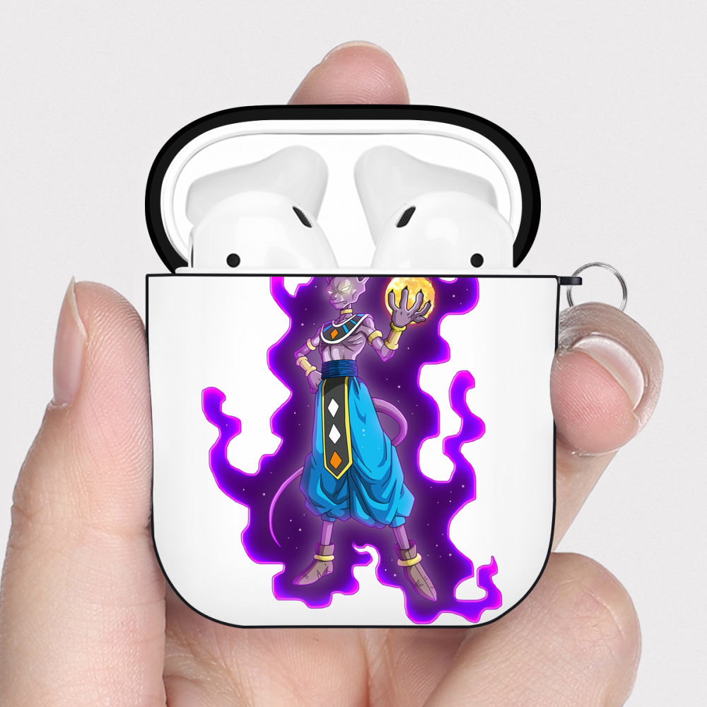（画像用） ドラゴンボール ビルス 破壊神ビルス DRAGON BALL Beerus Birusu AirPods 第2世代保護ケース ハードシェル ブラック 耐衝撃・防指紋・カラビナ付き