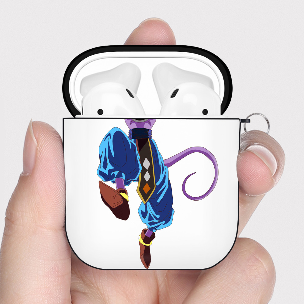 （画像用） ドラゴンボール ビルス 破壊神ビルス DRAGON BALL Beerus Birusu AirPods 第2世代保護ケース ハードシェル ブラック 耐衝撃・防指紋・カラビナ付き
