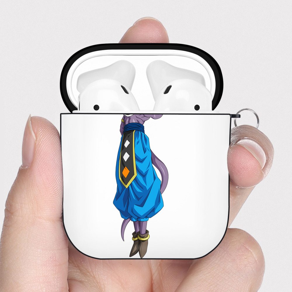 （画像用） ドラゴンボール ビルス 破壊神ビルス DRAGON BALL Beerus Birusu AirPods 第2世代保護ケース ハードシェル ブラック 耐衝撃・防指紋・カラビナ付き