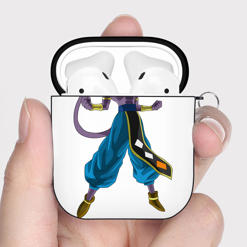 （画像用） ドラゴンボール ビルス 破壊神ビルス DRAGON BALL Beerus Birusu AirPods 第2世代保護ケース ハードシェル ブラック 耐衝撃・防指紋・カラビナ付き